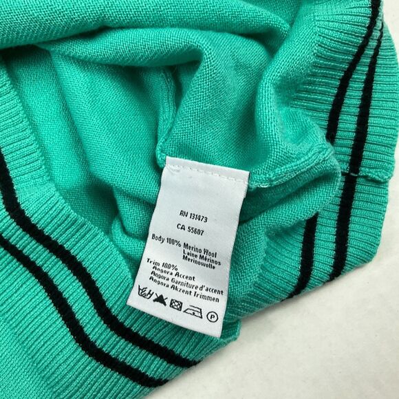 Neve Womens Merino Wool Sweater Fair Isle Nordic Teal Green Retro Pullover S - Picture 9 of 11